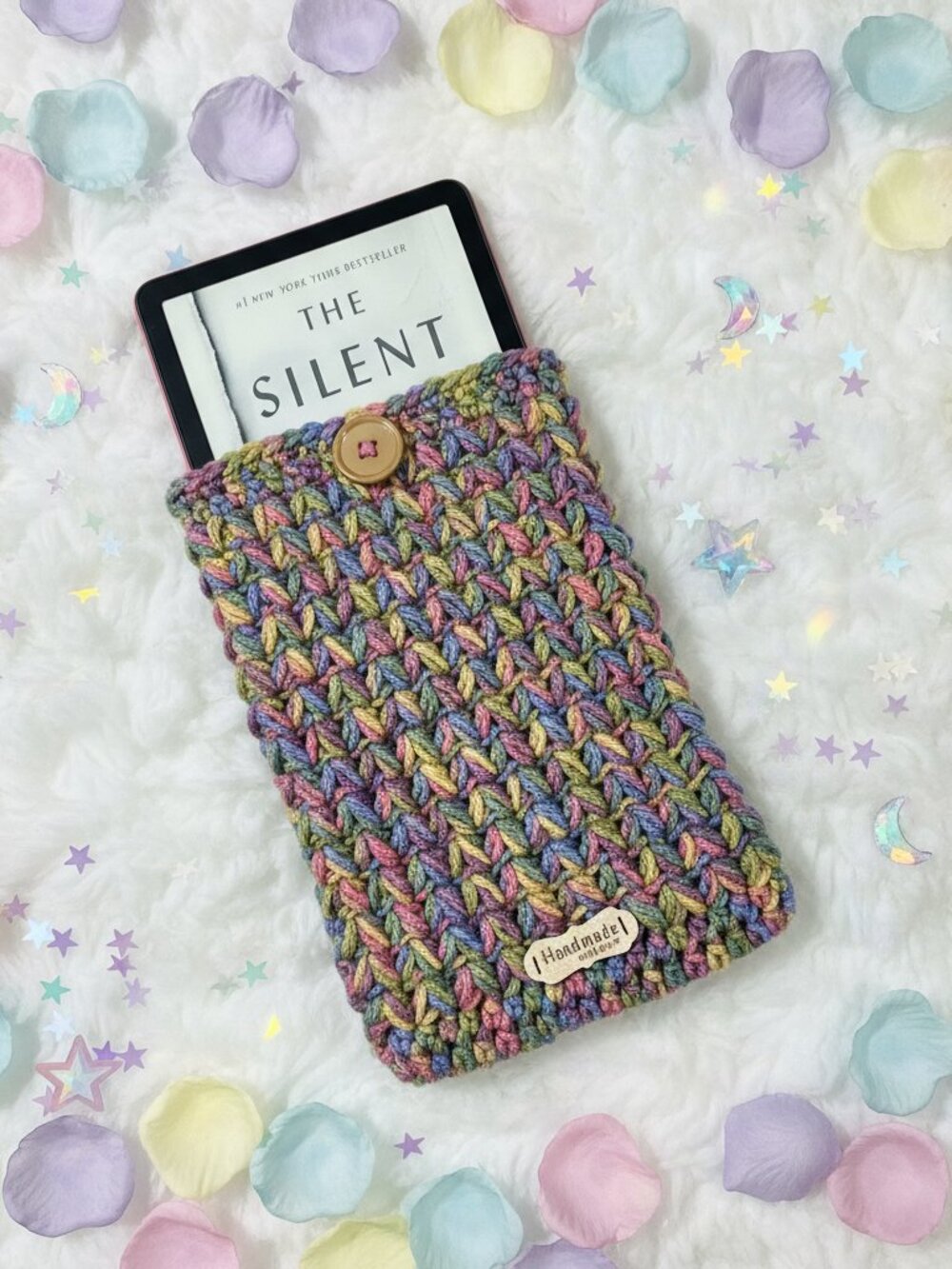 Kindle Paperwhite Sleeve — Unicorn Dreams Crochet E-Reader Paperback Book Cover